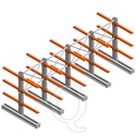 Voordeelrij medium draagarmstelling IT dubbelzijdig 1990x4800x800 3 niveaus