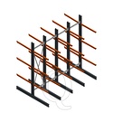 Voordeelrij zware draagarmstelling dubbelzijdig 4000x4091 armlengte 1200 3 niveaus