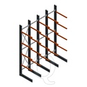 Voordeelrij zware draagarmstelling enkelzijdig 5000x4100 armlengte 1200 4 niveaus