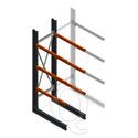 Zware draagarmstelling enkelzijdig 3000x800x1200 3 niveaus beginsectie