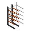 Zware draagarmstelling enkelzijdig 3000x800x1200 4 niveaus beginsectie
