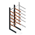 Zware draagarmstelling enkelzijdig 4000x1000x1200 5 niveaus beginsectie