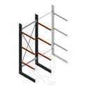 Zware draagarmstelling enkelzijdig 4000x1500x1200 3 niveaus beginsectie