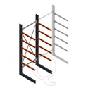 Zware draagarmstelling enkelzijdig 4000x1500x1200 5 niveaus beginsectie