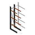 Zware draagarmstelling enkelzijdig 4000x800x1200 3 niveaus beginsectie