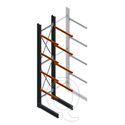 Zware draagarmstelling enkelzijdig 5000x1000x1200 4 niveaus beginsectie