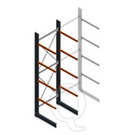 Zware draagarmstelling enkelzijdig 5000x1500x1200 4 niveaus beginsectie