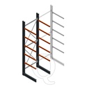 Zware draagarmstelling enkelzijdig 5000x1500x1200 5 niveaus beginsectie