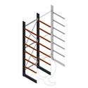 Zware draagarmstelling enkelzijdig 5000x1500x1200 6 niveaus beginsectie
