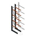 Zware draagarmstelling enkelzijdig 5000x800x1200 4 niveaus beginsectie