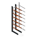 Zware draagarmstelling enkelzijdig 5000x800x1200 6 niveaus beginsectie