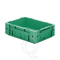 Zware transportkrat Euronorm plastic bak, krat VTK0 400x300x120 groen