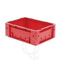 Zware transportkrat Euronorm plastic bak, krat VTK0 400x300x145 rood