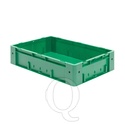 Zware transportkrat Euronorm plastic bak, krat VTK0 600x400x145 groen