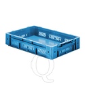 Zware transportkrat Euronorm plastic bak, krat VTK1 600x400x120 blauw