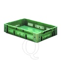 Zware transportkrat Euronorm plastic bak, krat VTK1 600x400x120 groen