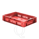 Zware transportkrat Euronorm plastic bak, krat VTK1 600x400x120 rood