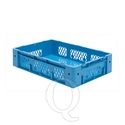 Zware transportkrat Euronorm plastic bak, krat VTK1 600x400x145 blauw