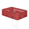 Zware transportkrat Euronorm plastic bak, krat VTK1 600x400x175 rood