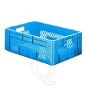 Zware transportkrat Euronorm plastic bak, krat VTK1 600x400x210 blauw