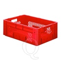 Zware transportkrat Euronorm plastic bak, krat VTK1 600x400x210 rood