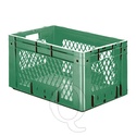 Zware transportkrat Euronorm plastic bak, krat VTK1 600x400x320 groen