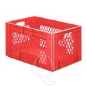 Zware transportkrat Euronorm plastic bak, krat VTK1 600x400x320 rood