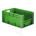 Zware transportkrat Euronorm plastic bak, krat VTK4 600x400x270 groen