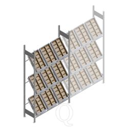 Bakkenstelling HD met 3 niveaus bakken 2000x1300x400mm (hxbxd) beginsectie