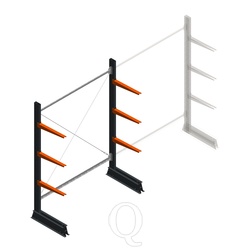Lichte draagarmstelling enkelzijdig 2000x1500x500 3 niveaus beginsectie