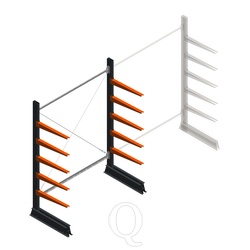 Lichte draagarmstelling enkelzijdig 2000x1500x600 5 niveaus beginsectie