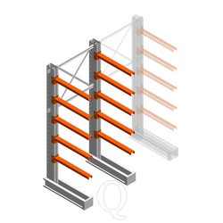 Medium draagarmstelling IT enkelzijdig 2455x1000x800 5 niveaus beginsectie