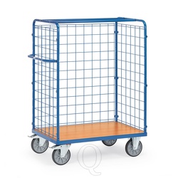 Pakketwagen, transportwagen 1000x700x1552 mm (lxbxh) 600 kg met 3 gaaswanden