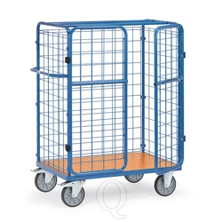 Pakketwagen, transportwagen 1200x800x1552 mm (lxbxh) 600 kg met 3 gaaswanden en vleugeldeur