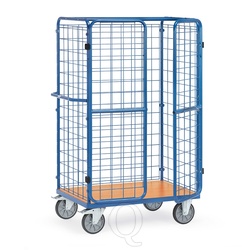 Pakketwagen, transportwagen 1200x800x1800 mm (lxbxh) 600 kg met 3 gaaswanden en vleugeldeur