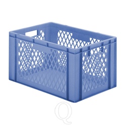 Transportkrat Euronorm plastic bak, krat TK1 600x400x320 blauw