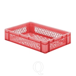 Transportkrat Euronorm plastic bak, krat TK2 600x400x120 rood