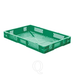 Transportkrat Euronorm plastic bak, krat TK2 600x400x75 groen