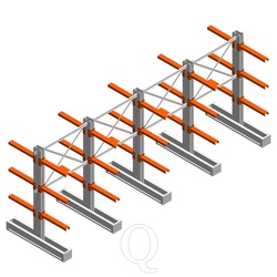 Voordeelrij medium draagarmstelling IT dubbelzijdig 1990x4800x600 3 niveaus