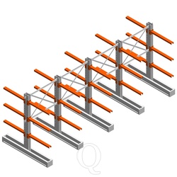 Voordeelrij medium draagarmstelling IT dubbelzijdig 1990x4800x800 3 niveaus