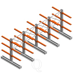 Voordeelrij medium draagarmstelling IT dubbelzijdig 1990x4800x800 3 niveaus