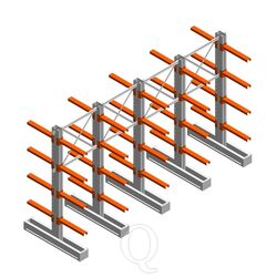 Voordeelrij medium draagarmstelling IT dubbelzijdig 2455x4000x600 4 niveaus