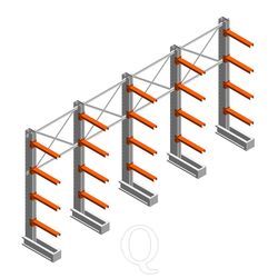 Voordeelrij medium draagarmstelling IT dubbelzijdig 2455x4800x600 4 niveaus