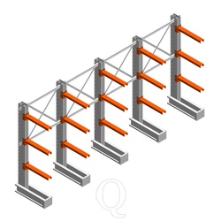 Voordeelrij medium draagarmstelling IT enkelzijdig 1990x4000x600 3 niveaus