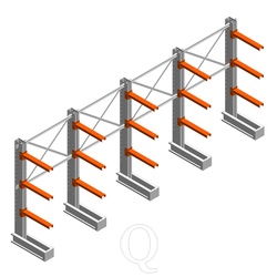 Voordeelrij medium draagarmstelling IT enkelzijdig 1990x4800x600 3 niveaus