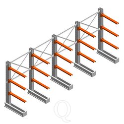 Voordeelrij medium draagarmstelling IT enkelzijdig 1990x4800x800 3 niveaus