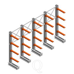 Voordeelrij medium draagarmstelling IT enkelzijdig 2455x4000x600 4 niveaus