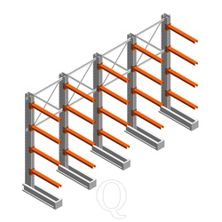 Voordeelrij medium draagarmstelling IT enkelzijdig 2455x4000x800 4 niveaus