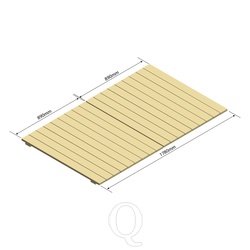 Vurenhouten vlonder gesloten niveau voor 1850mm