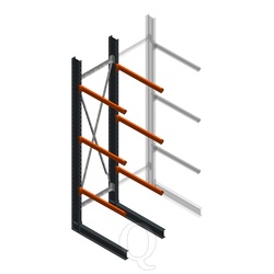Zware draagarmstelling enkelzijdig 4000x1000x1200 3 niveaus beginsectie